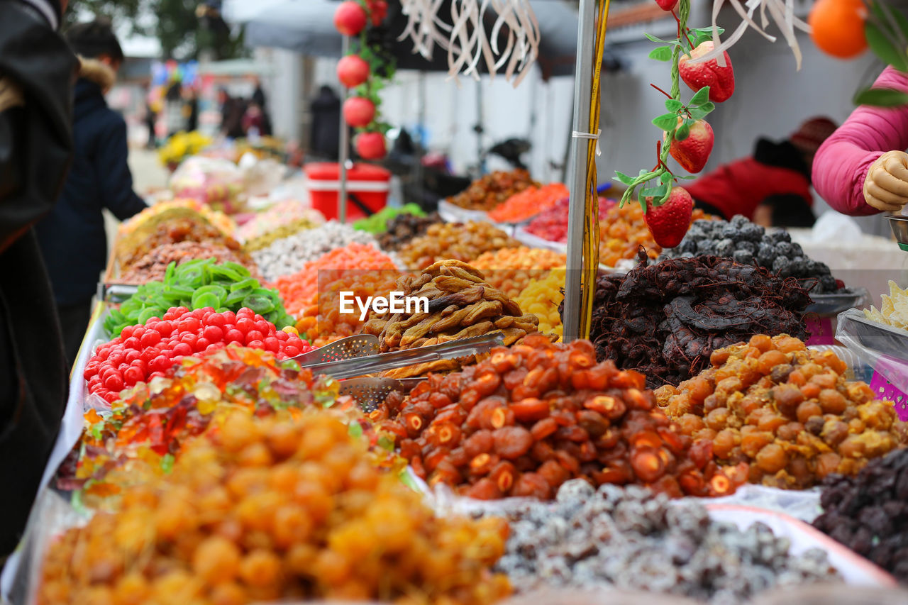 Fruits for sale at market stall