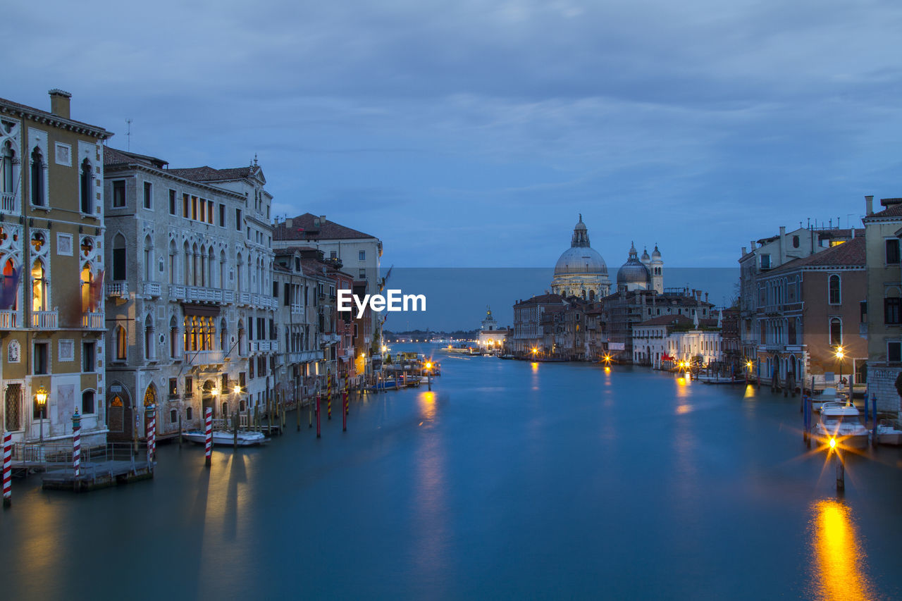 Santa maria della salute by grand canal during sunset