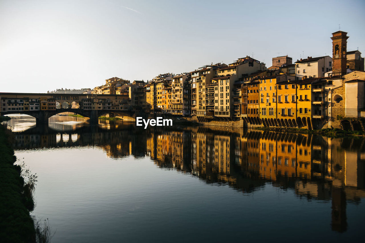 Reflection of buildings in river