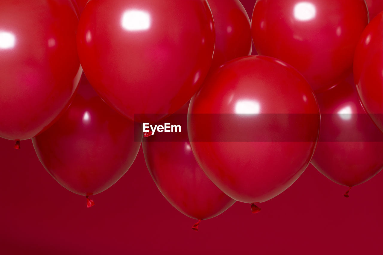 Close-up of red balloons