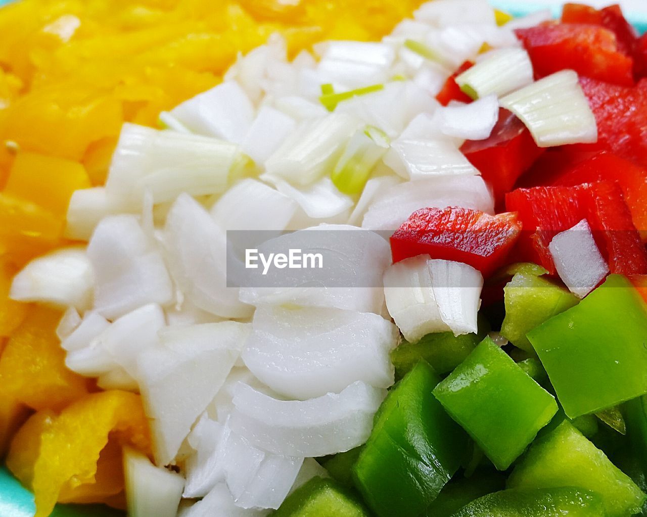 Full frame shot of chopped vegetables