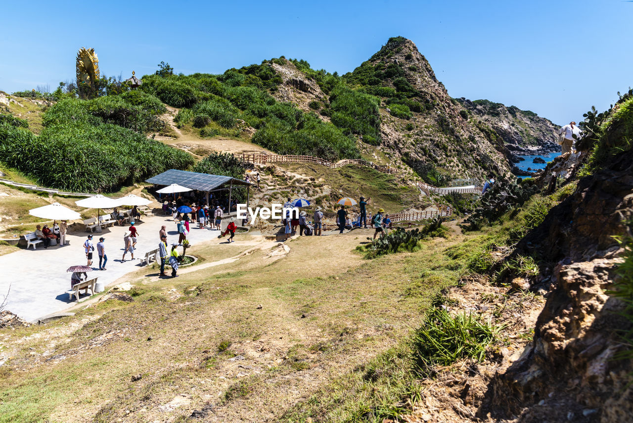 people on mountain