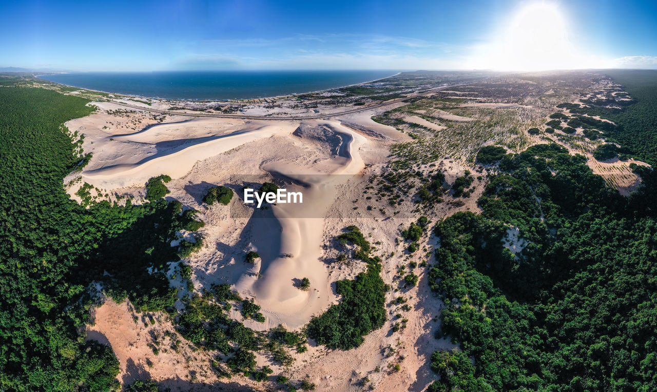 Aerial view of landscape against sky