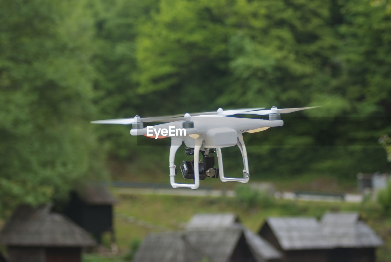 Close-up of drone camera