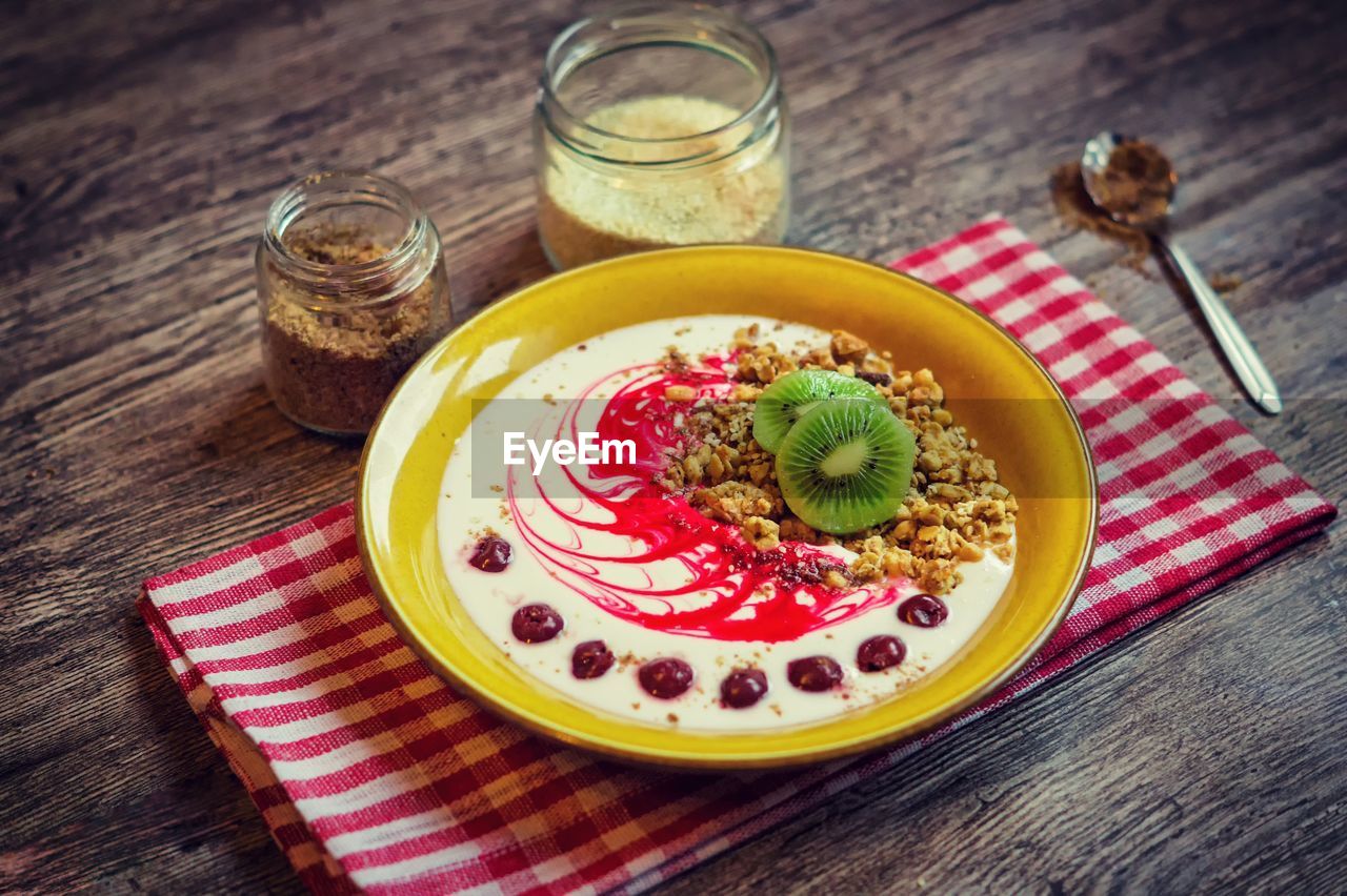 Close-up of food on table