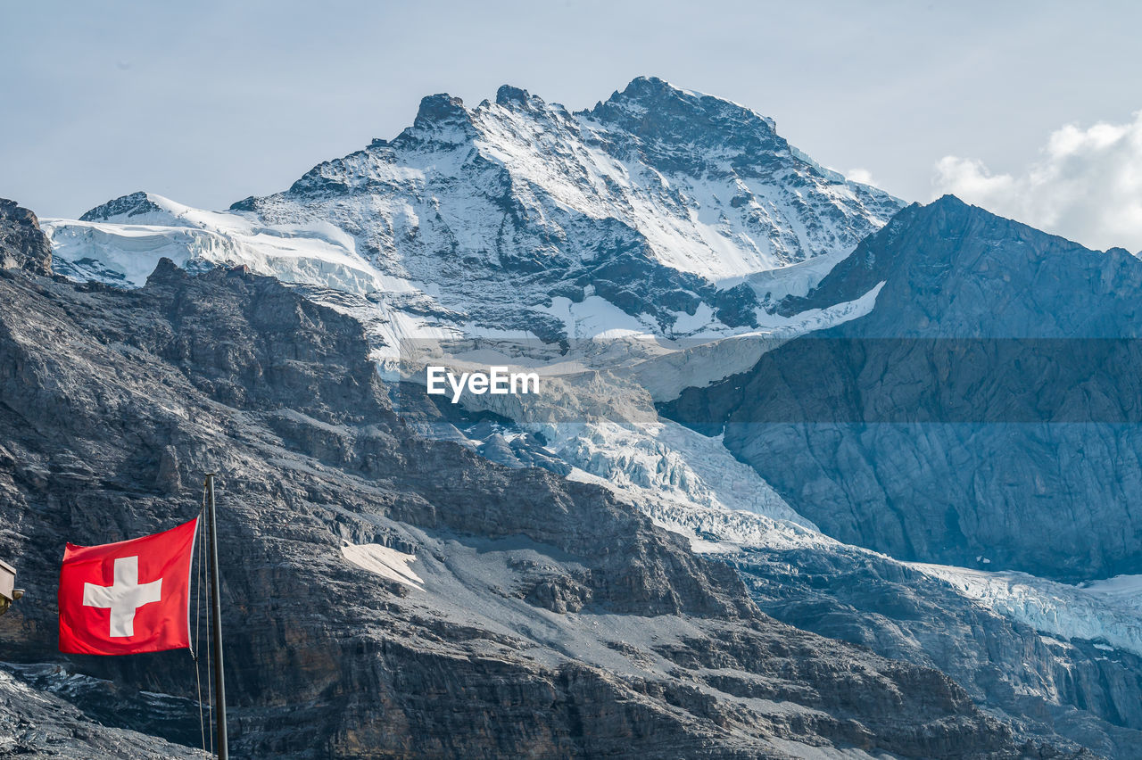 scenic view of snowcapped mountains