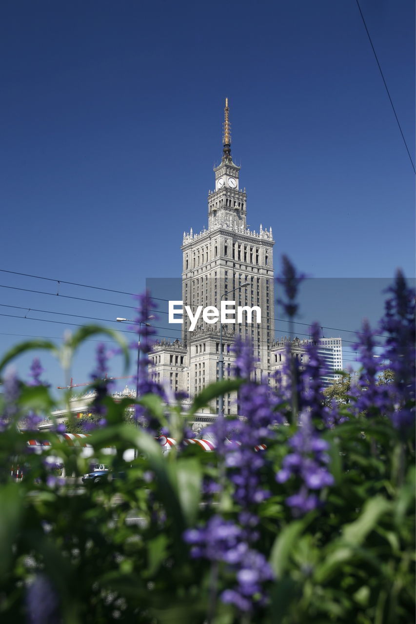 Palace of culture and science against sky