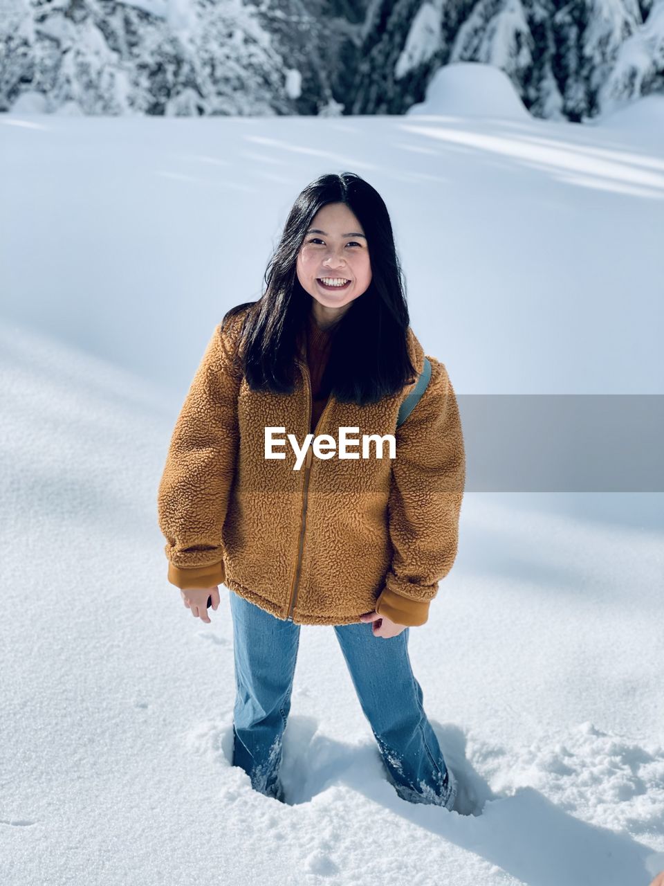 Happy in the snow - winter wonderland 