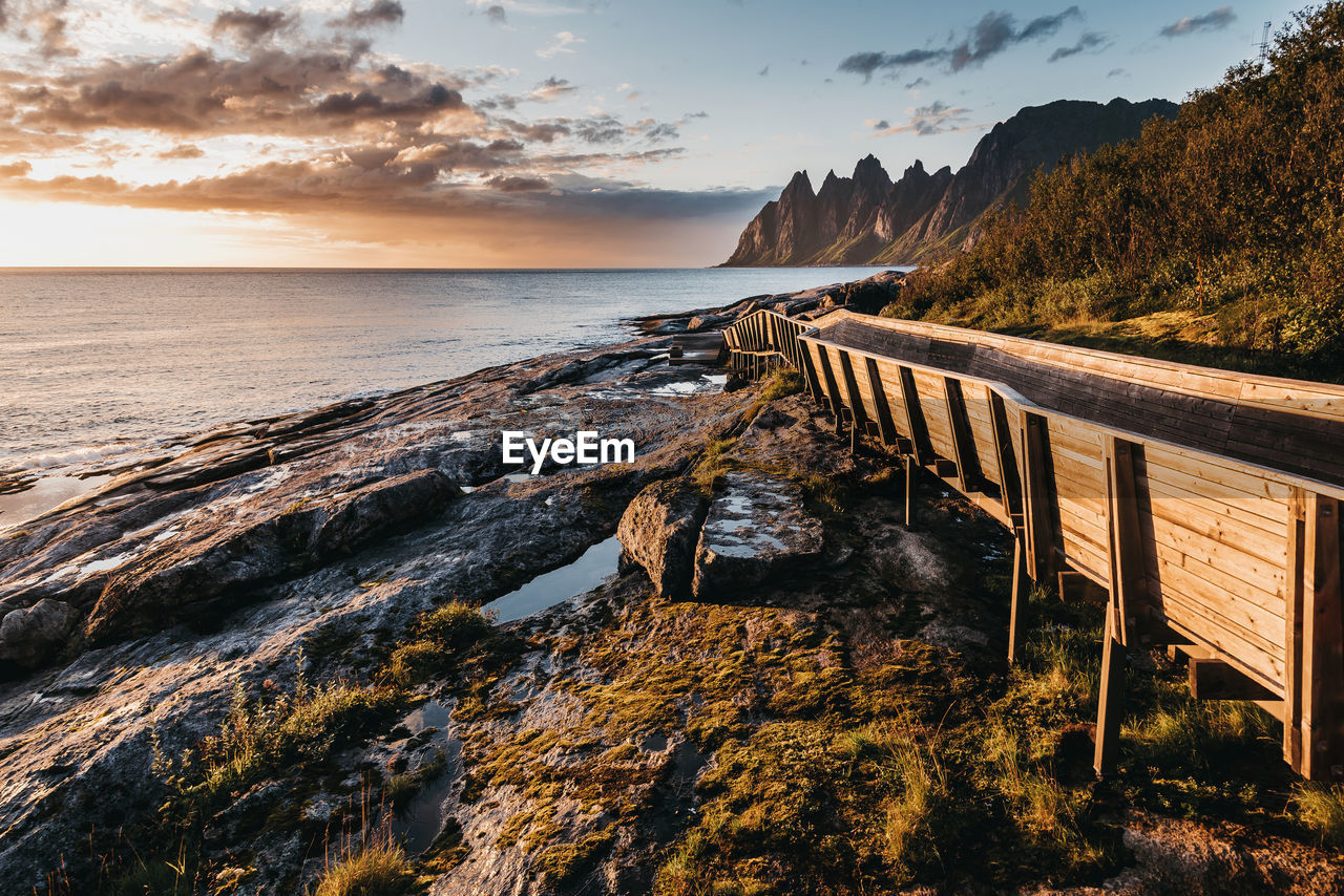 Scenic view of sea during sunset