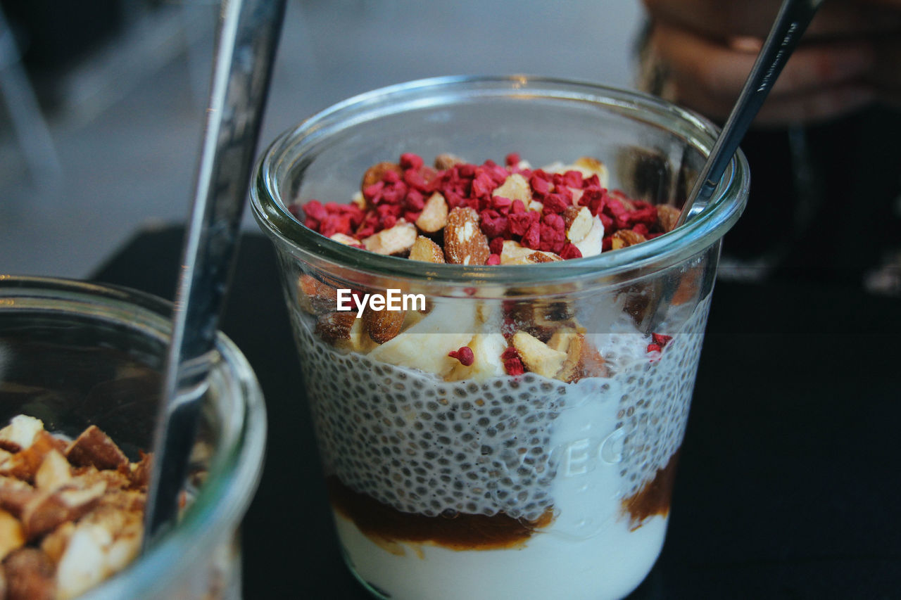 Close-up of food in bowl on table