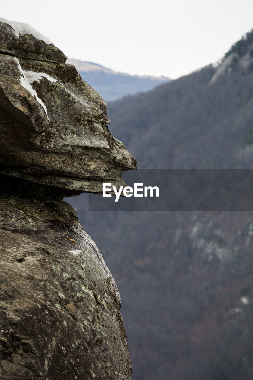 Devils head statue at chimney rock state park