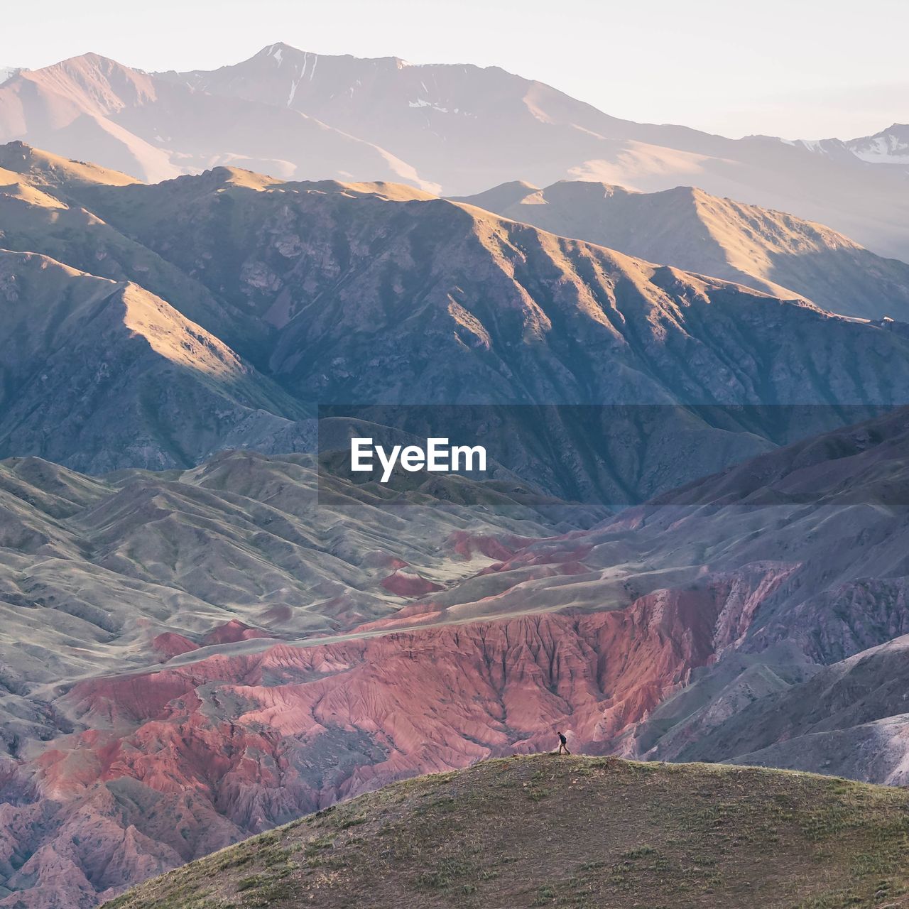 high angle view of snowcapped mountains against sky