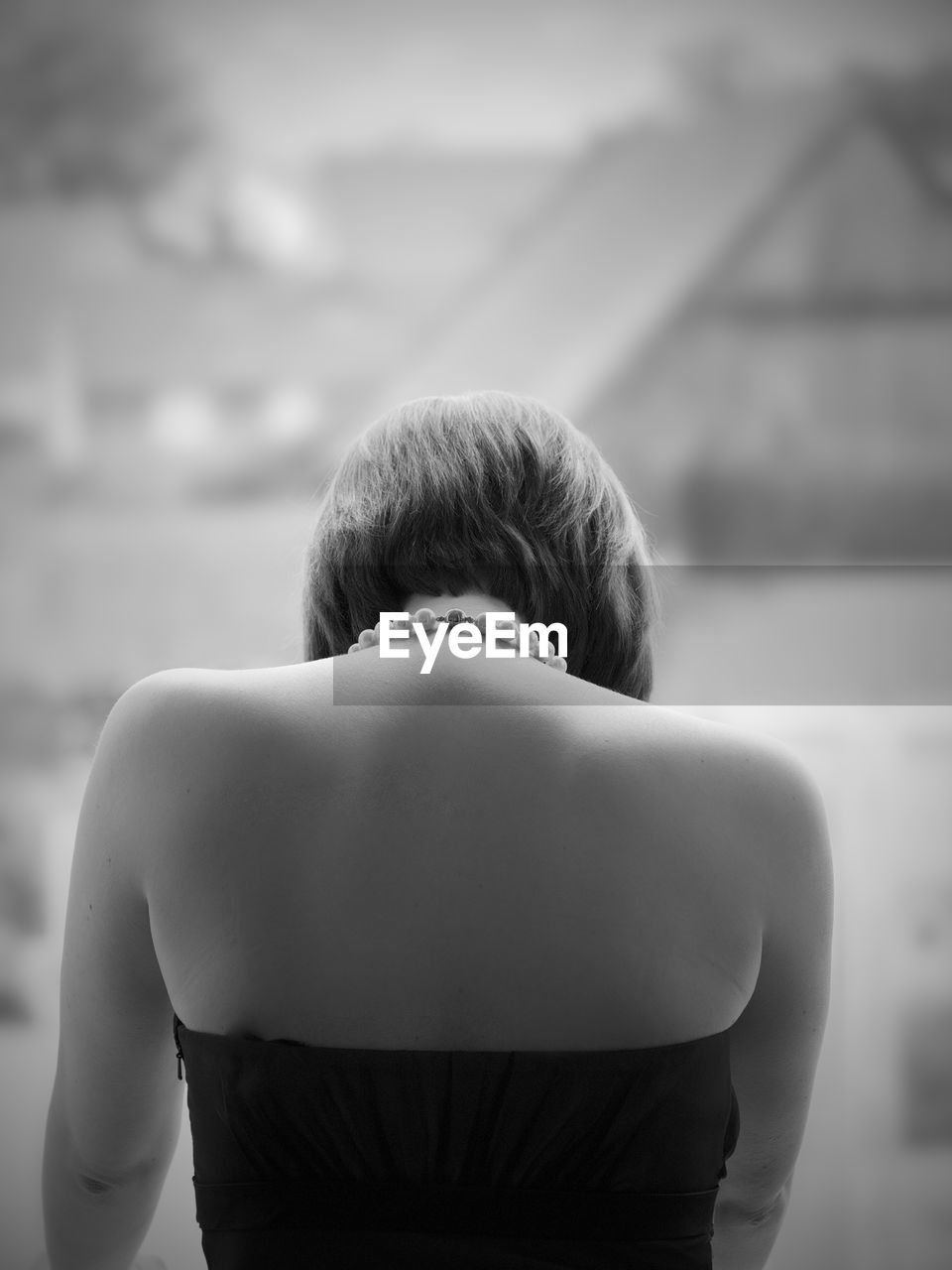Rear view of woman wearing off shoulder