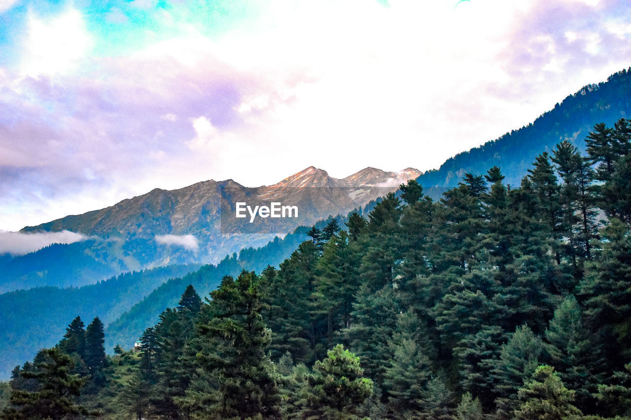 Beautiful view of mountain at sunset time at kashmir, india.