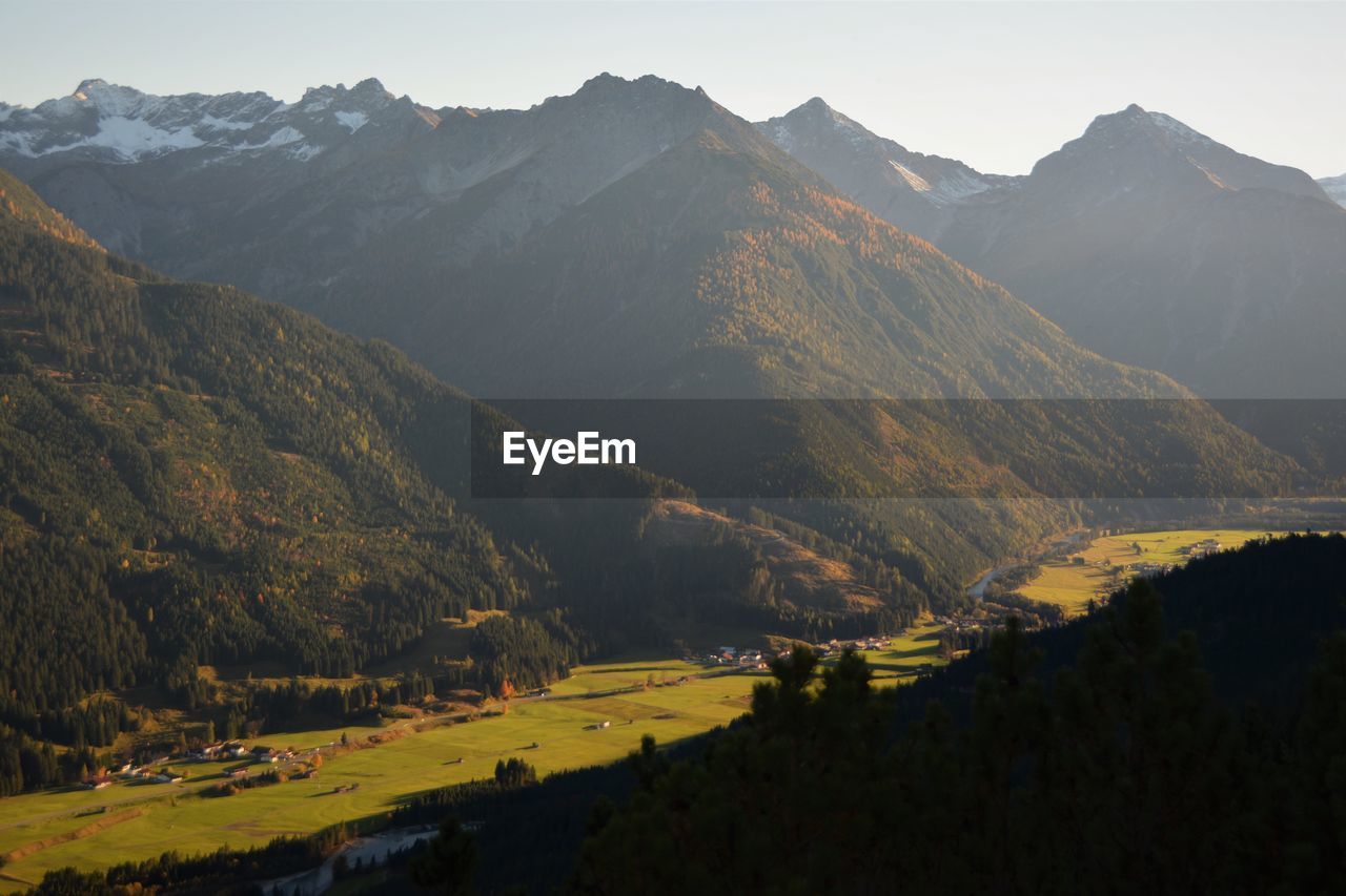 Scenic view of mountains against sky