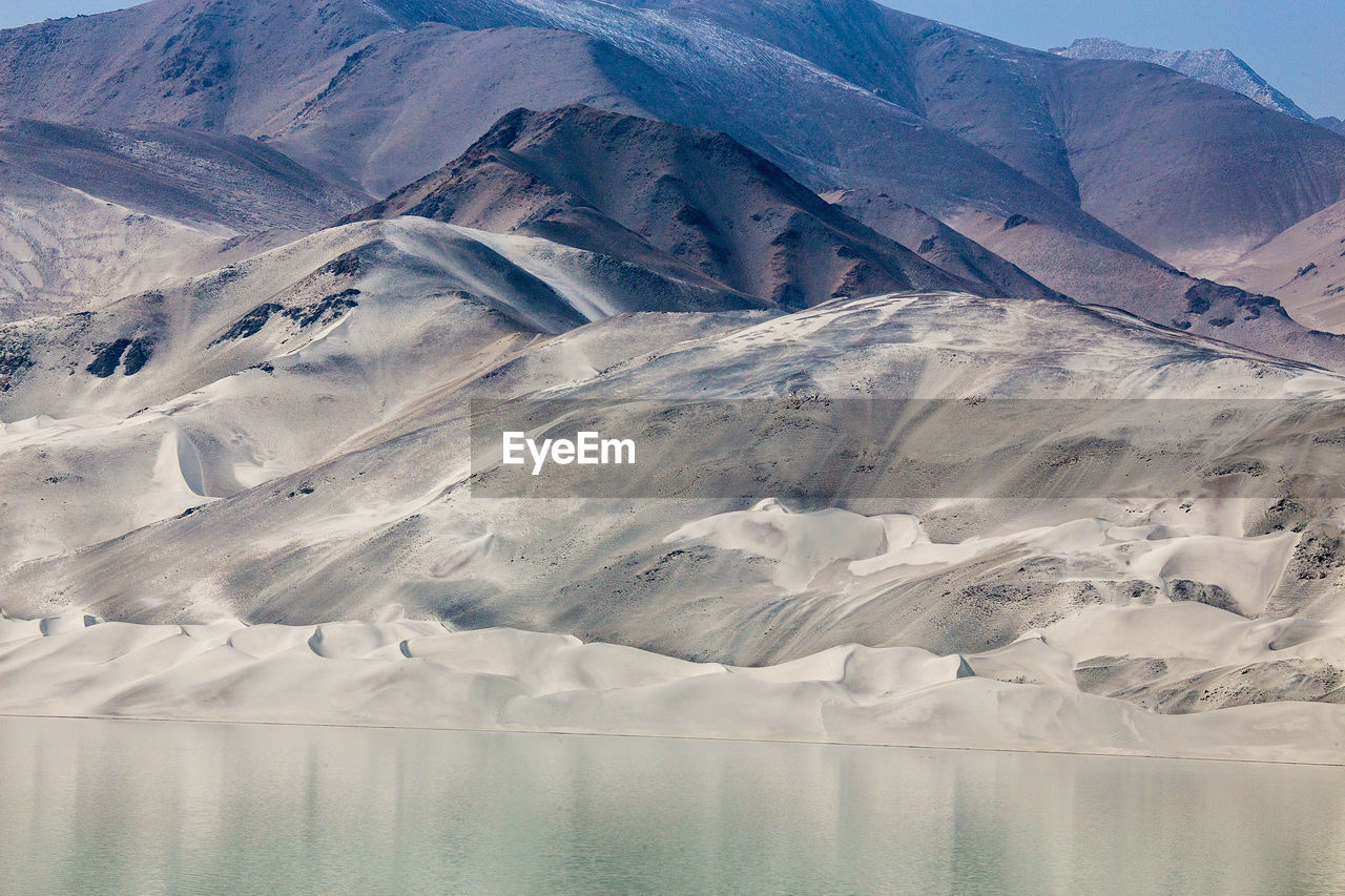 Aerial view of snowcapped mountains