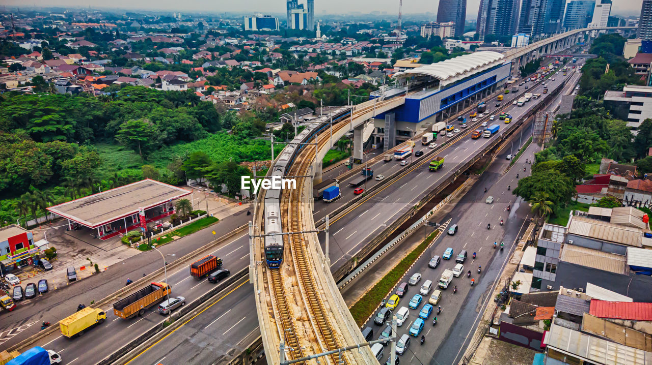 HIGH ANGLE VIEW OF CITYSCAPE