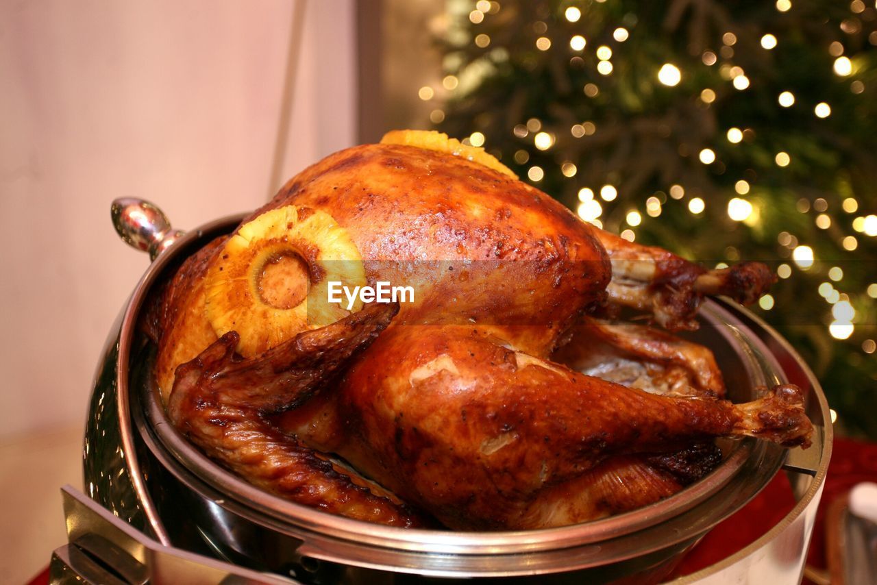 Close-up of roasted turkey