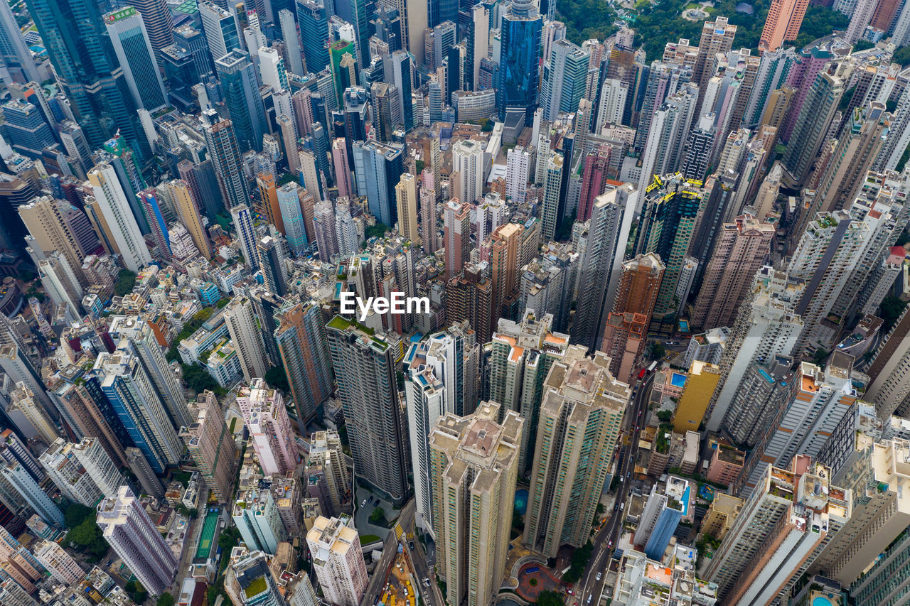 Aerial view of buildings in city