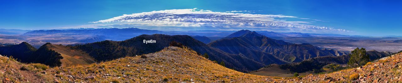 mountain, landscape, environment, scenics - nature, nature, sky, mountain range, wilderness, beauty in nature, snow, land, travel destinations, travel, panoramic, snowcapped mountain, cold temperature, mountain peak, winter, cloud, ridge, blue, no people, activity, tourism, outdoors, plateau, non-urban scene, tranquility, tranquil scene, plant, valley, rock, forest, adventure, leisure activity, sunlight, sun, national park, tree, social issues