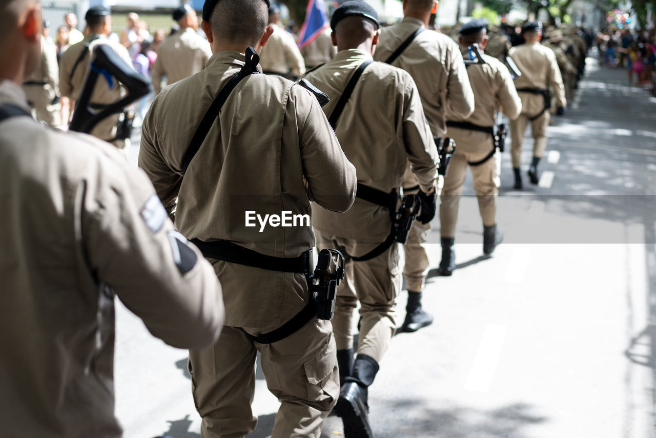 Bahia military police soldiers are seen during a tribute to brazilian independence day 