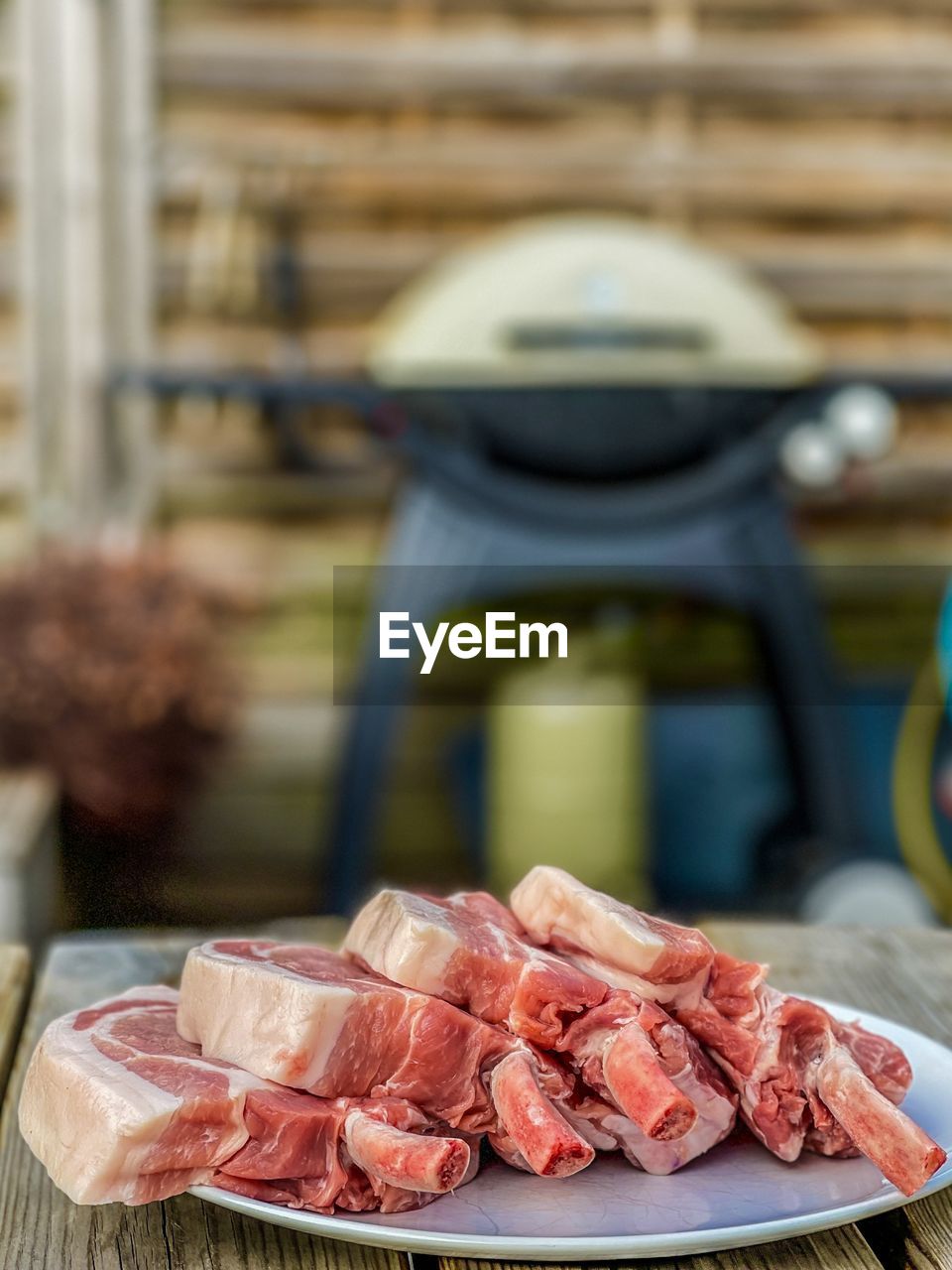 Close-up of meat on table