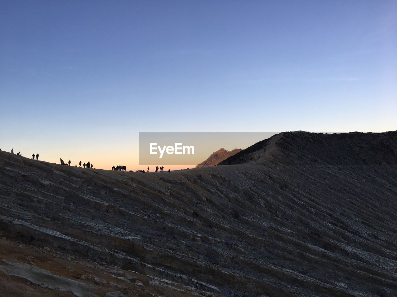 View of desert against clear sky