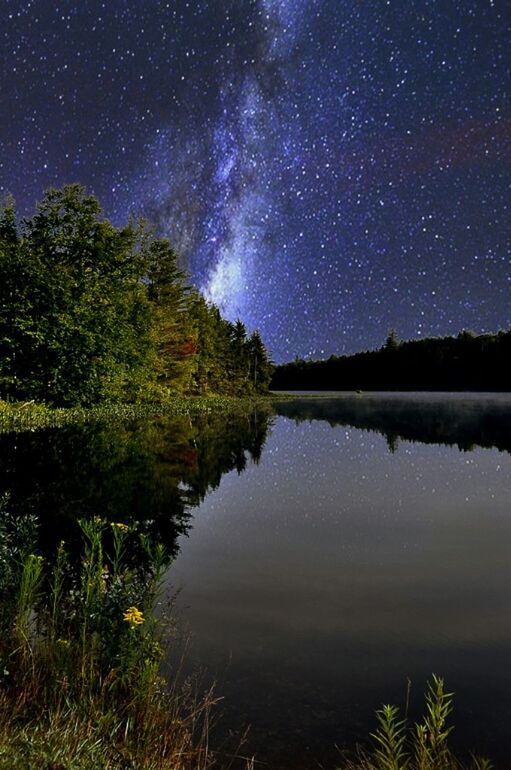 SCENIC VIEW OF LAKE AT NIGHT