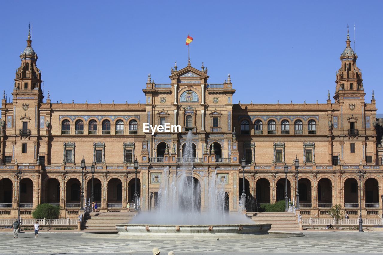 View of a fountain in front of building