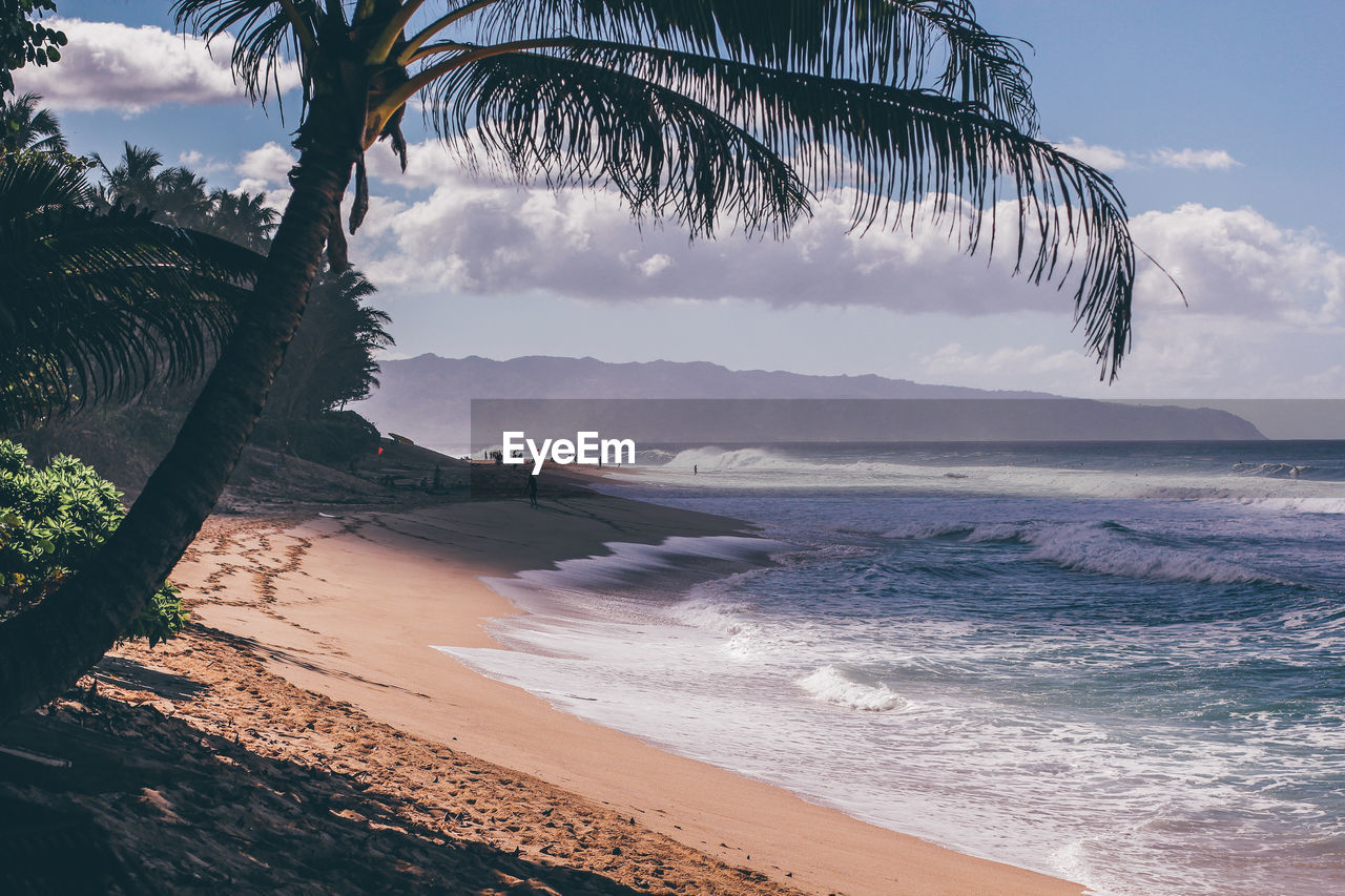 Scenic view of beach against sky