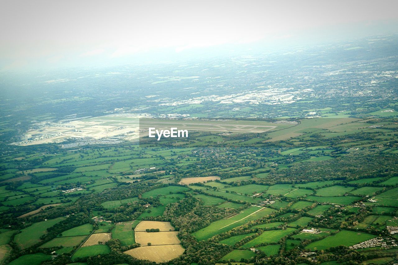 AERIAL VIEW OF AGRICULTURAL LANDSCAPE