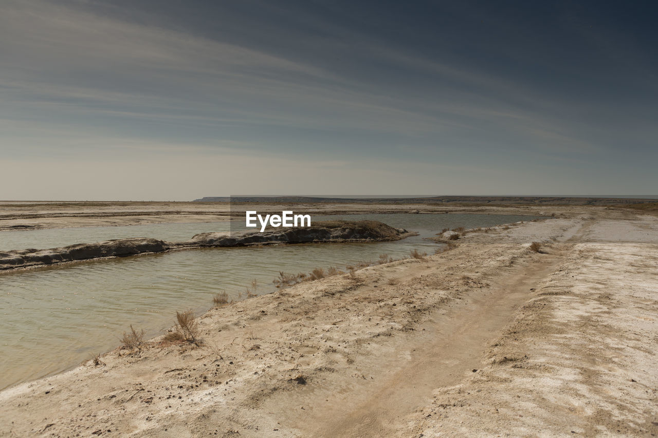 The road through the steppes to the aral sea.kazakhstan,2019