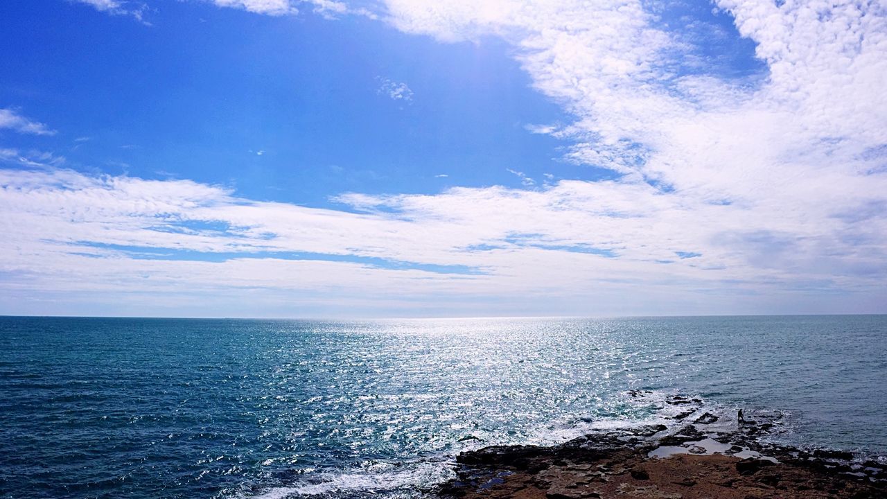 View of calm blue sea against the sky