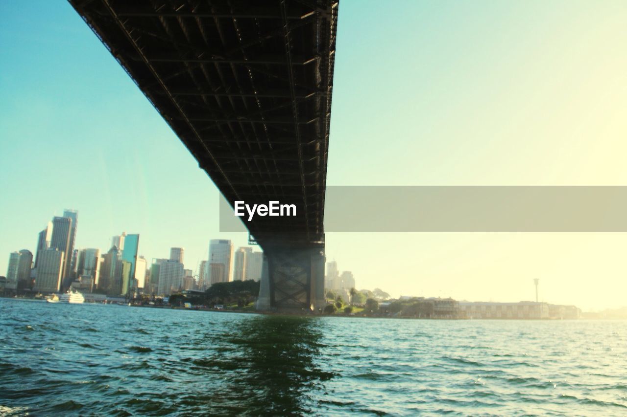 Low angle view of bridge over river