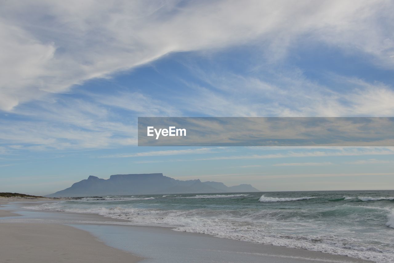 Scenic view of beach against sky