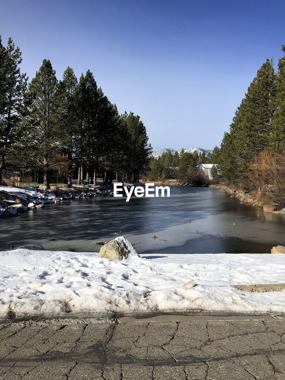 Scenic view of river against clear sky