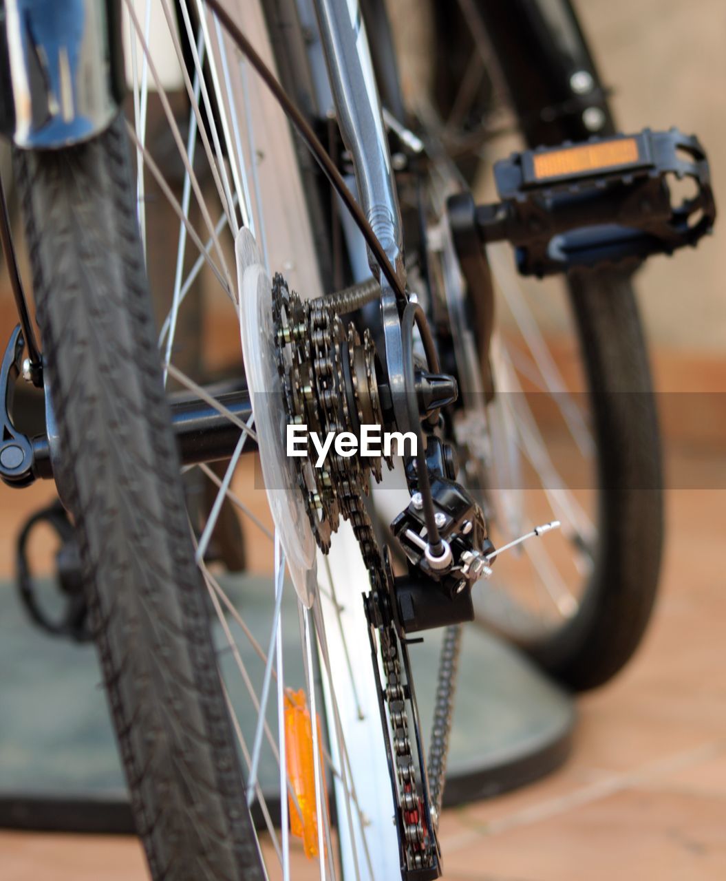 Close-up of bicycle gears