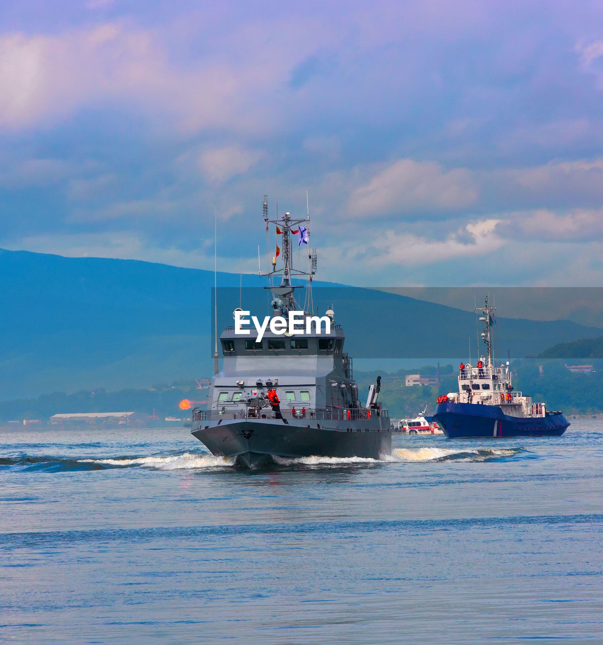 The maritime military exercises in the avacha bay of the pacific ocean