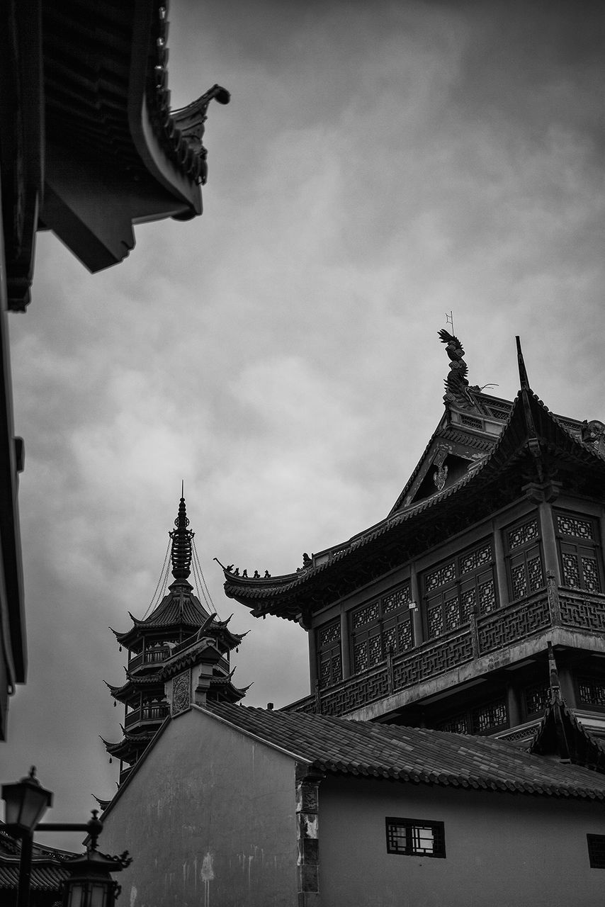 Low angle view of traditional building against sky