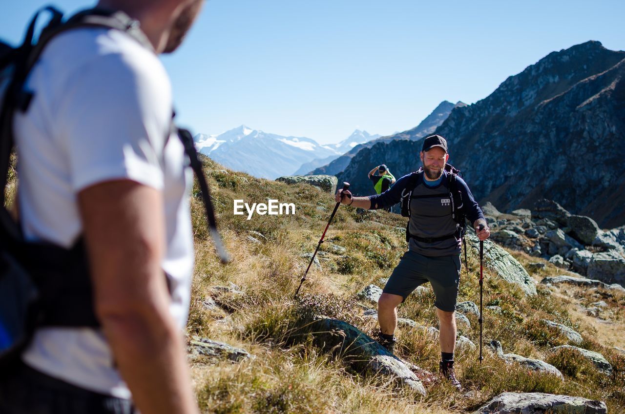 Mountians Hiking Mountaineering Nature Outdoors Hill Scotland Highlands Alps Austria Poles Selective Focus Snow Growth Green Summer Atumn