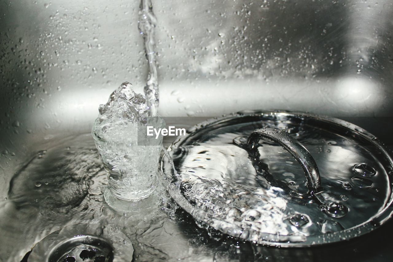 FULL FRAME SHOT OF WATER DROPS ON GROUND