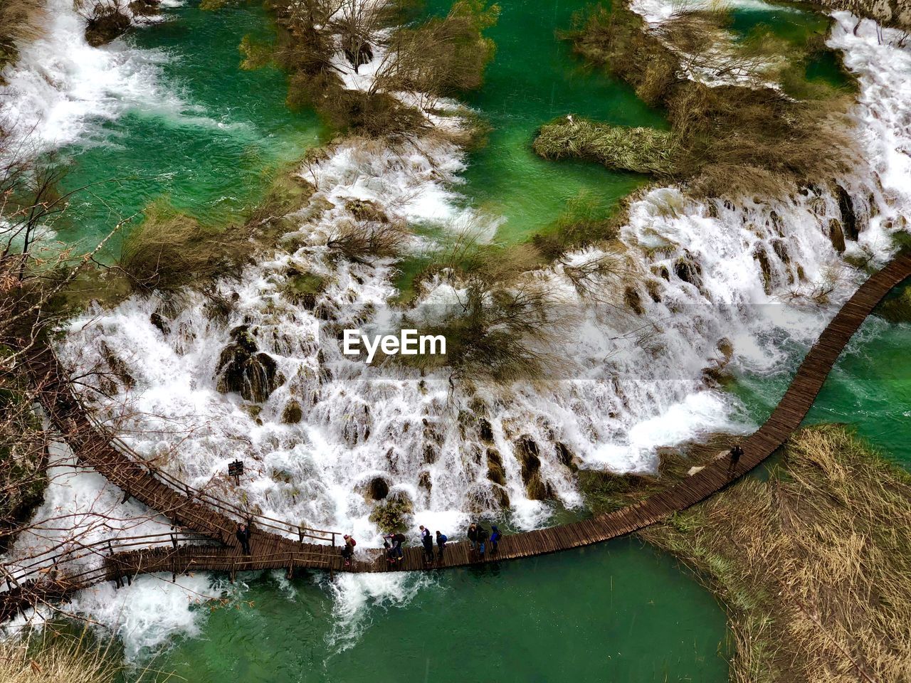 Aerial view of plitvice lakes national park