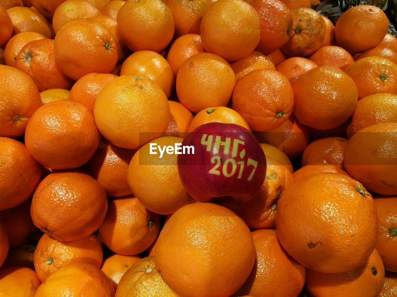 Full frame shot of oranges for sale in market