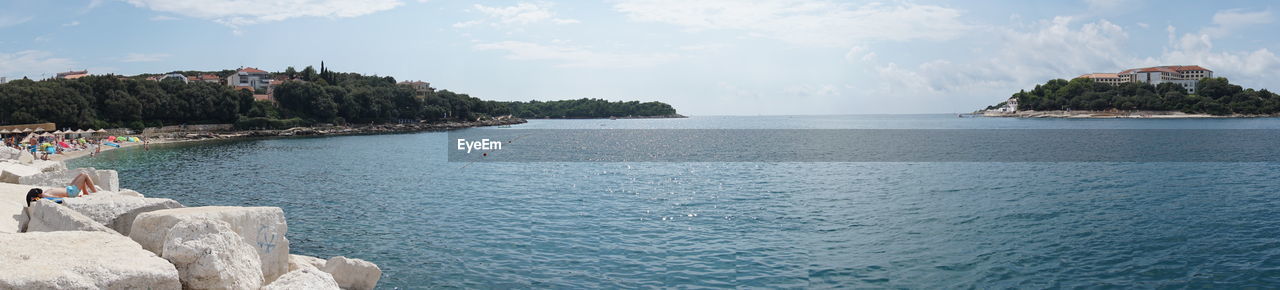 Panoramic view of adriatic sea in pula town