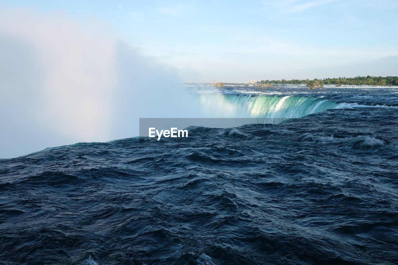 Scenic view of waterfall