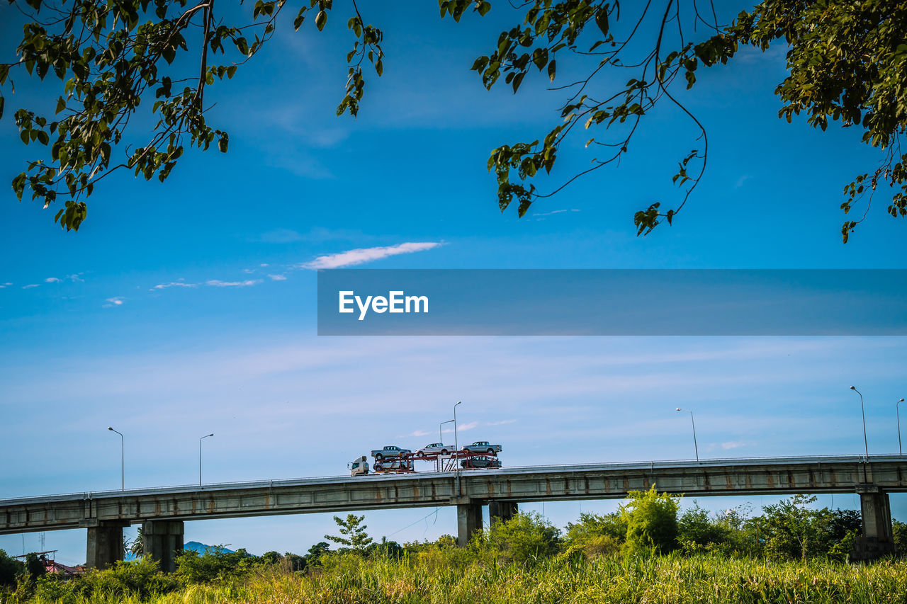 Low angle view of truck against sky