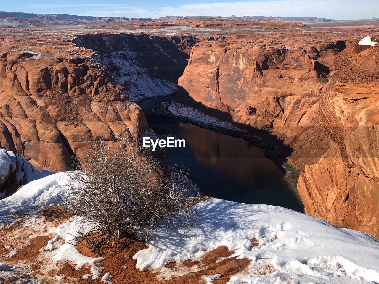 Rock formations in snow