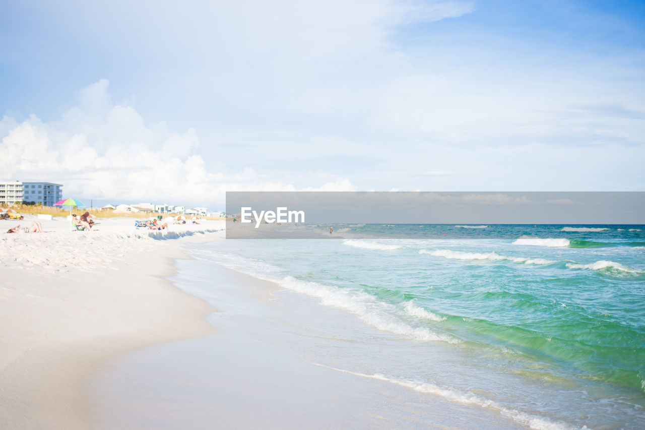 Scenic view of beach against sky