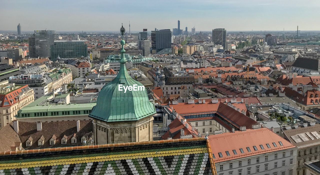 Aerial view of buildings in city