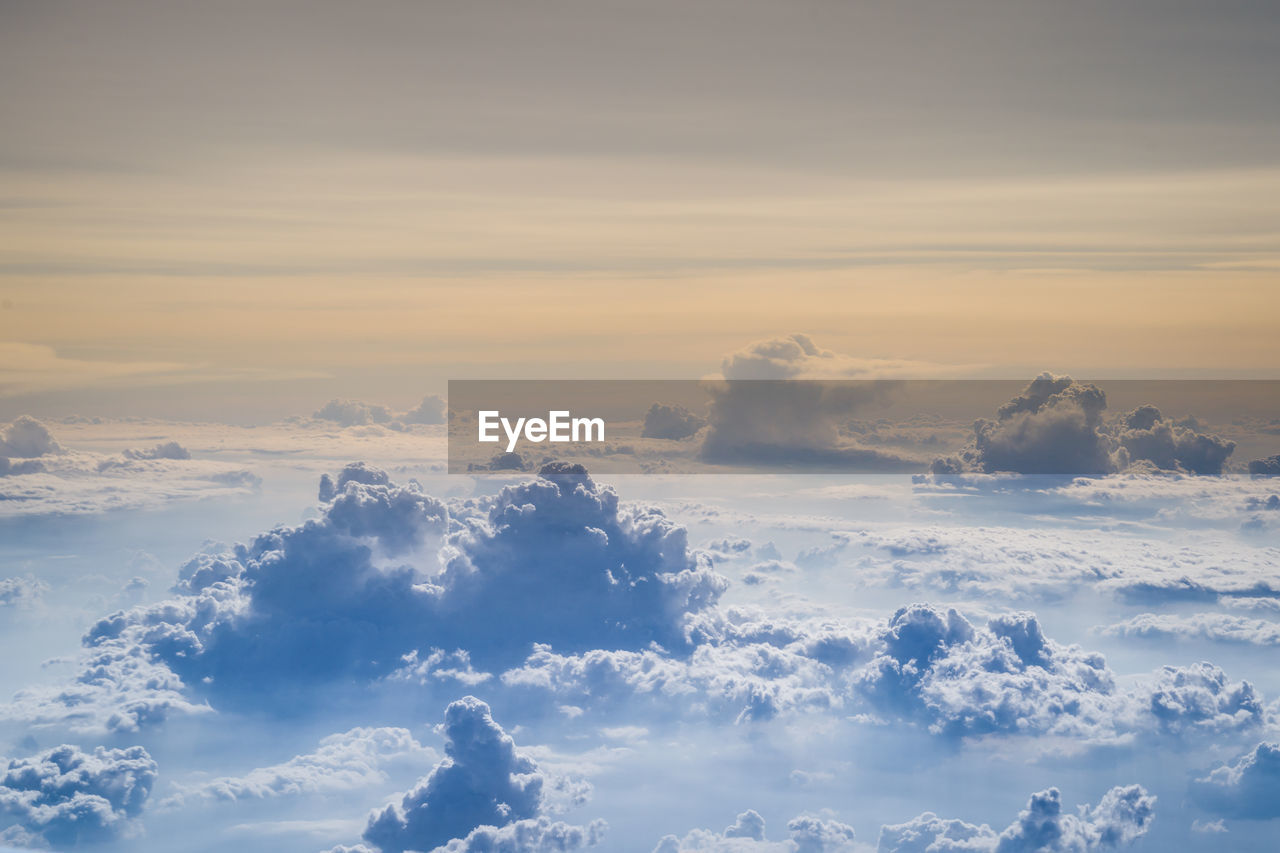 Aerial view of cloudscape during sunset